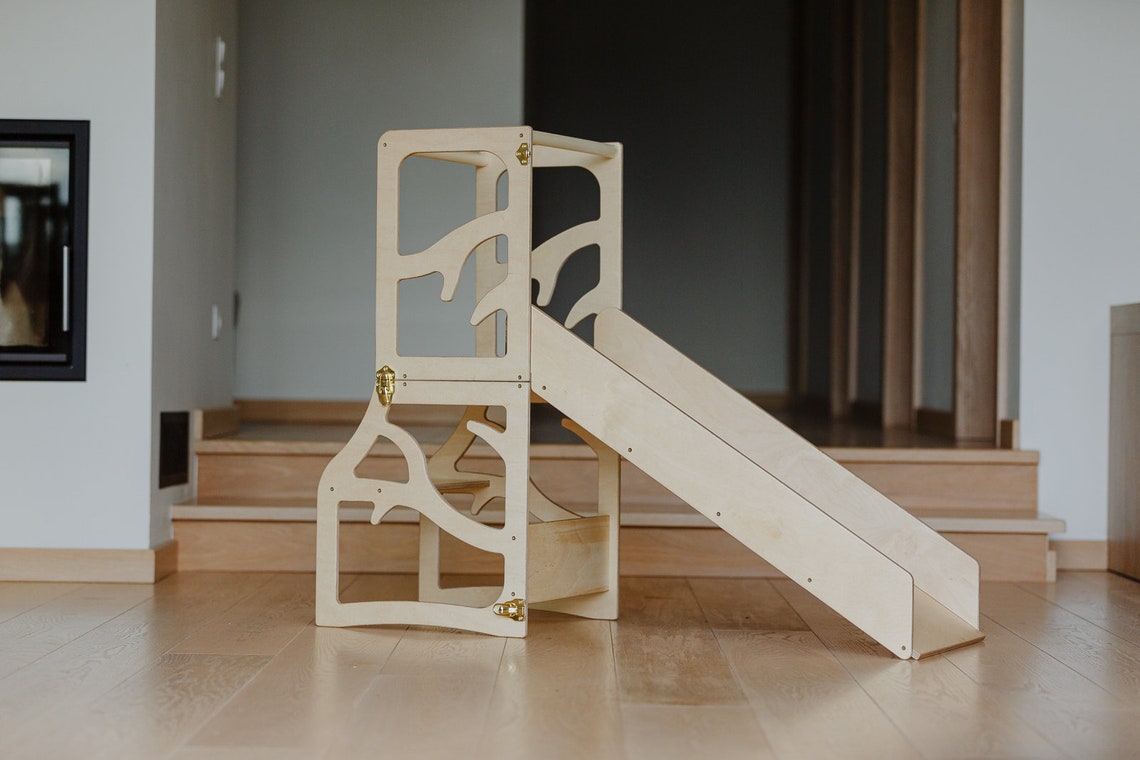 Montessori bokštelis medžio dizainas