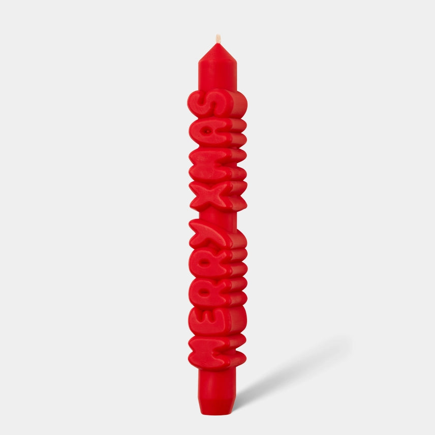 3D žvakės – „Merry Xmas“ siauro pavidalo žvakė