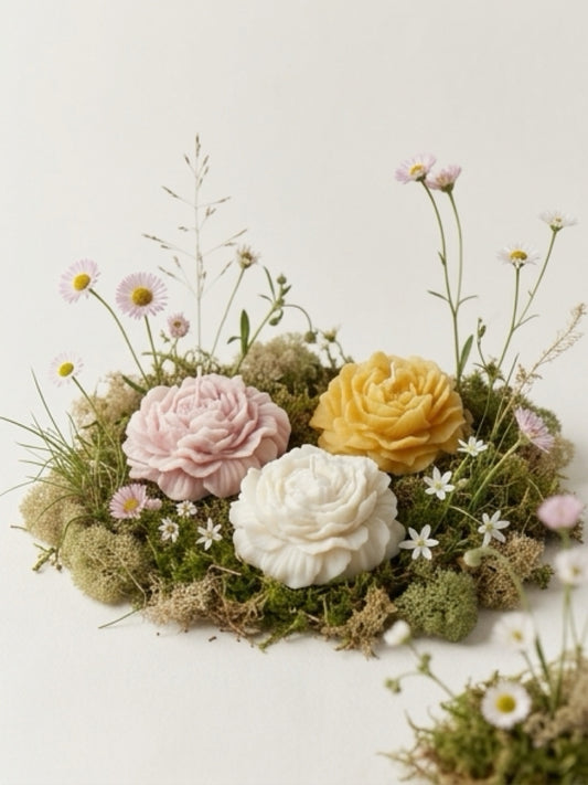 Sojų vaško Žvakė Aura Bloom| " Bijūno žiedas"